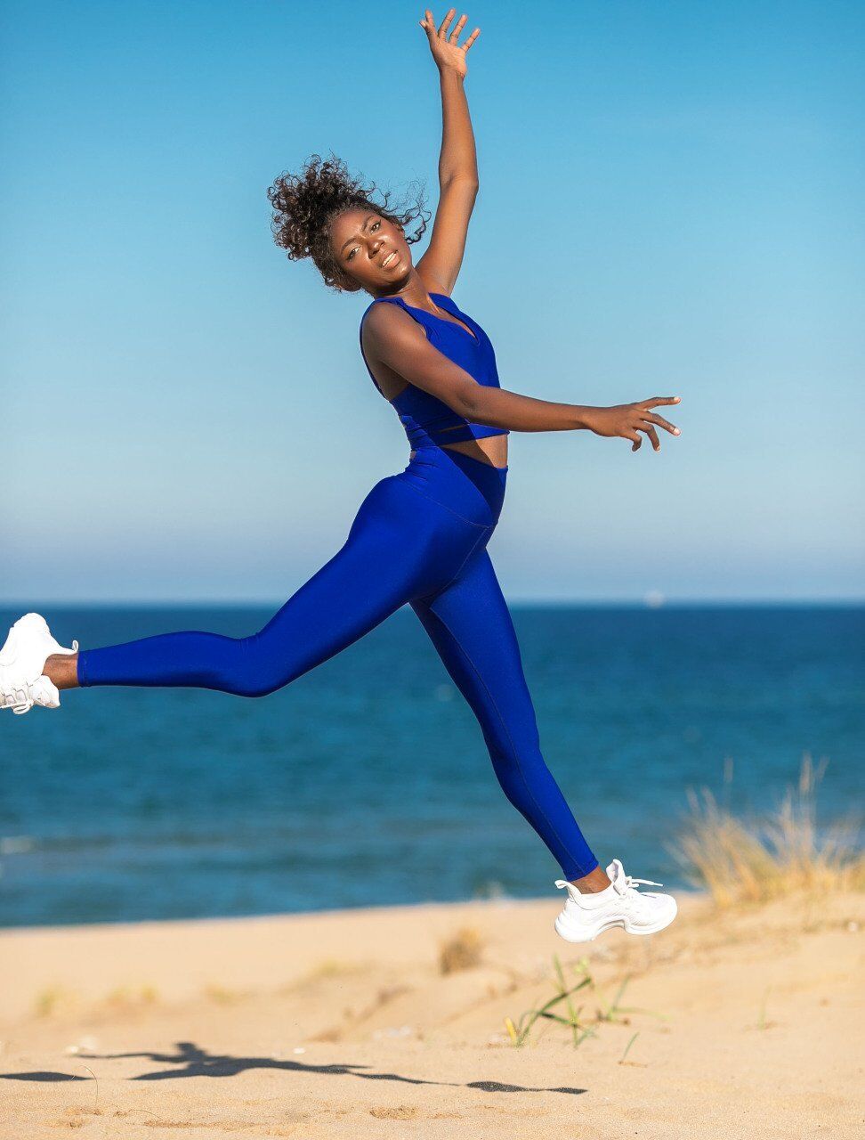 300 Decolette Leggings Blue Color