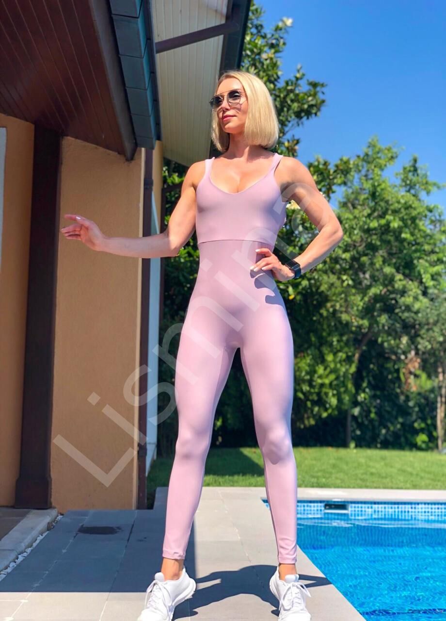 1606 Full Body Decolette Jumpsuit Rose