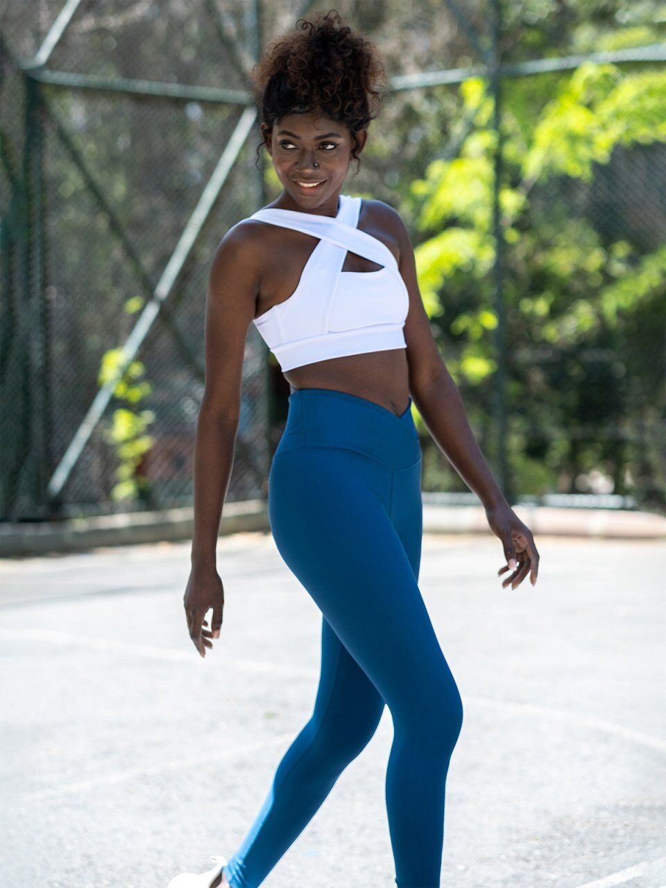 1096 We Waist Leggings Petrulium Blue