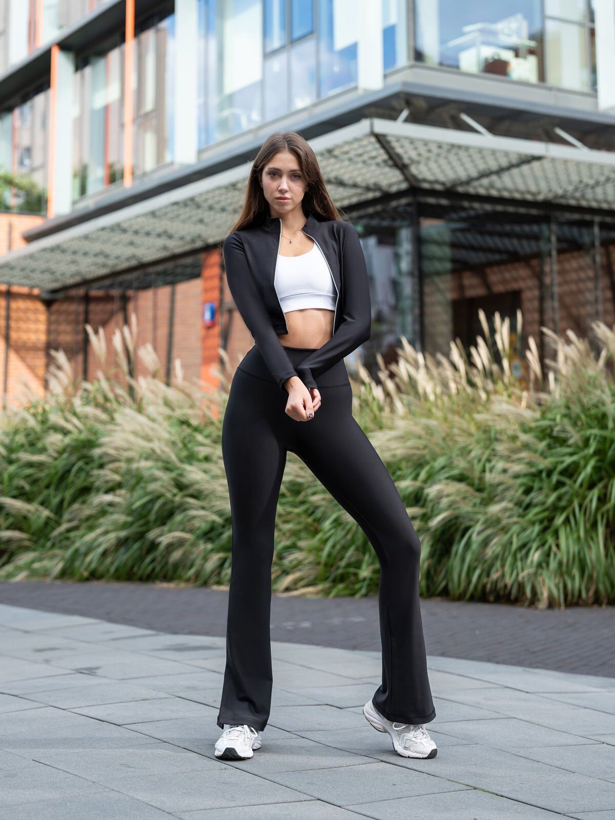1257 Slit Spanish Leggings Black Color
