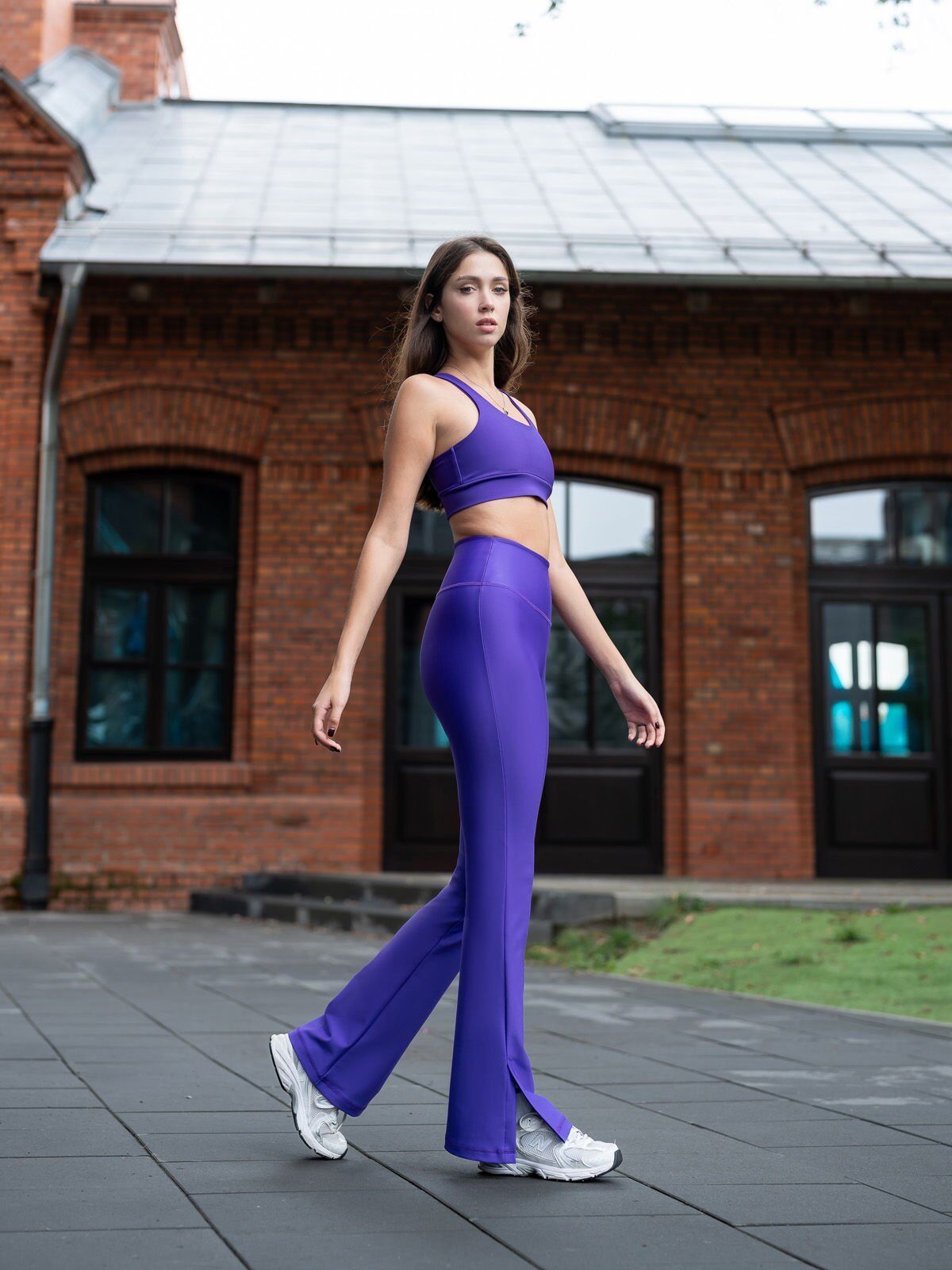 1258 Slit Spanish Leggings Purple Color