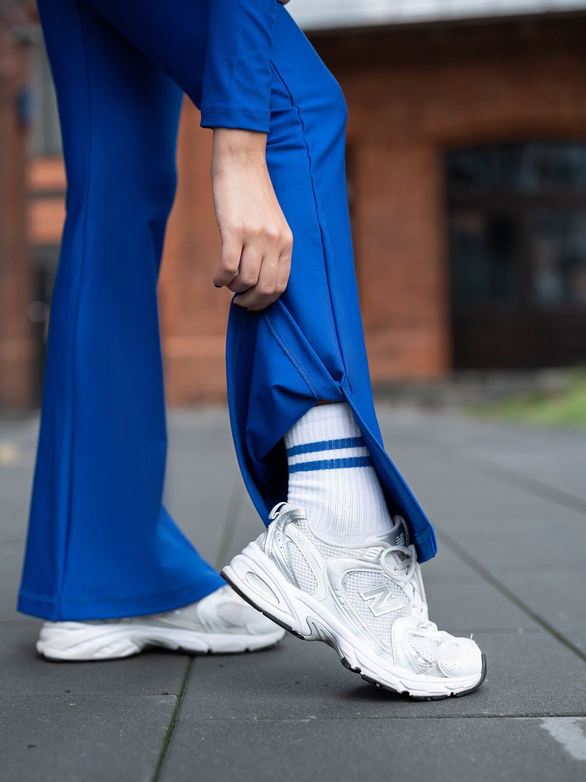 1262 Slit Spanish Leggings Blue Color