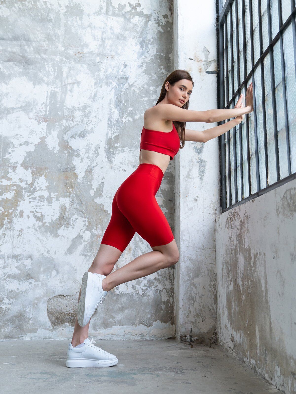 952 Biker Leggings Red Color