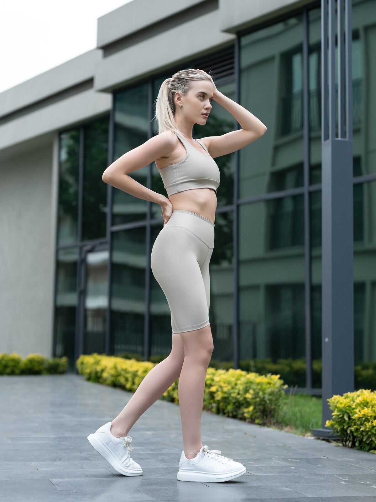 6046 Biker Leggings Water Beige