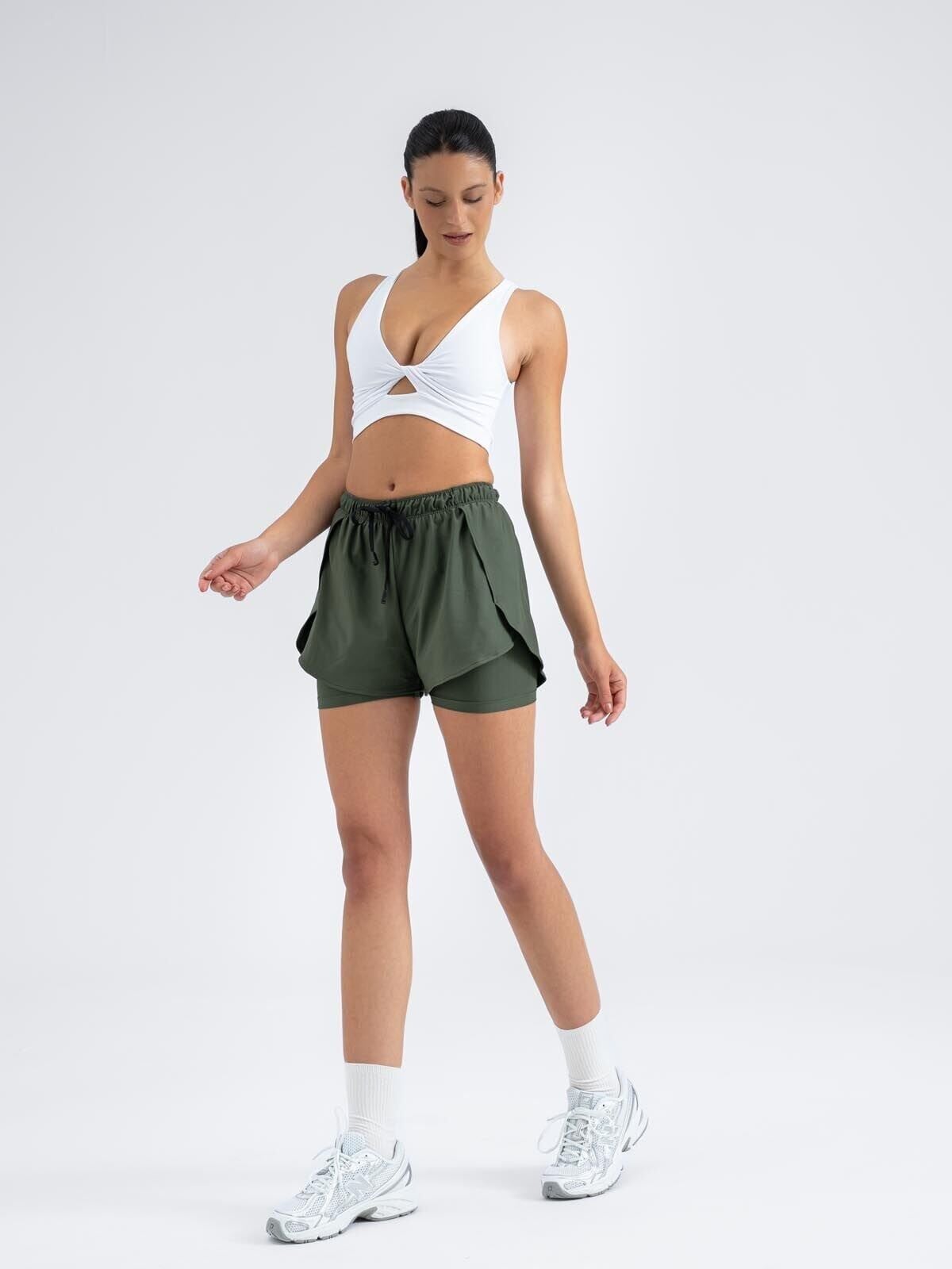 5048 Dual Layer Shorts Khaki Color