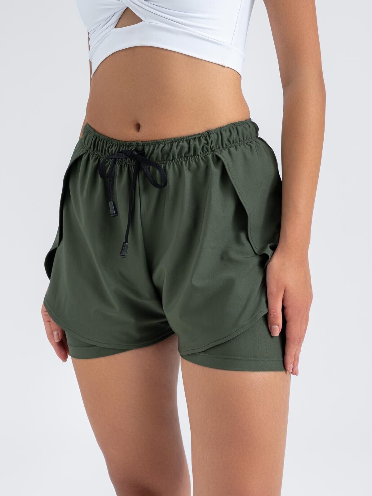5048 Dual Layer Shorts Khaki Color