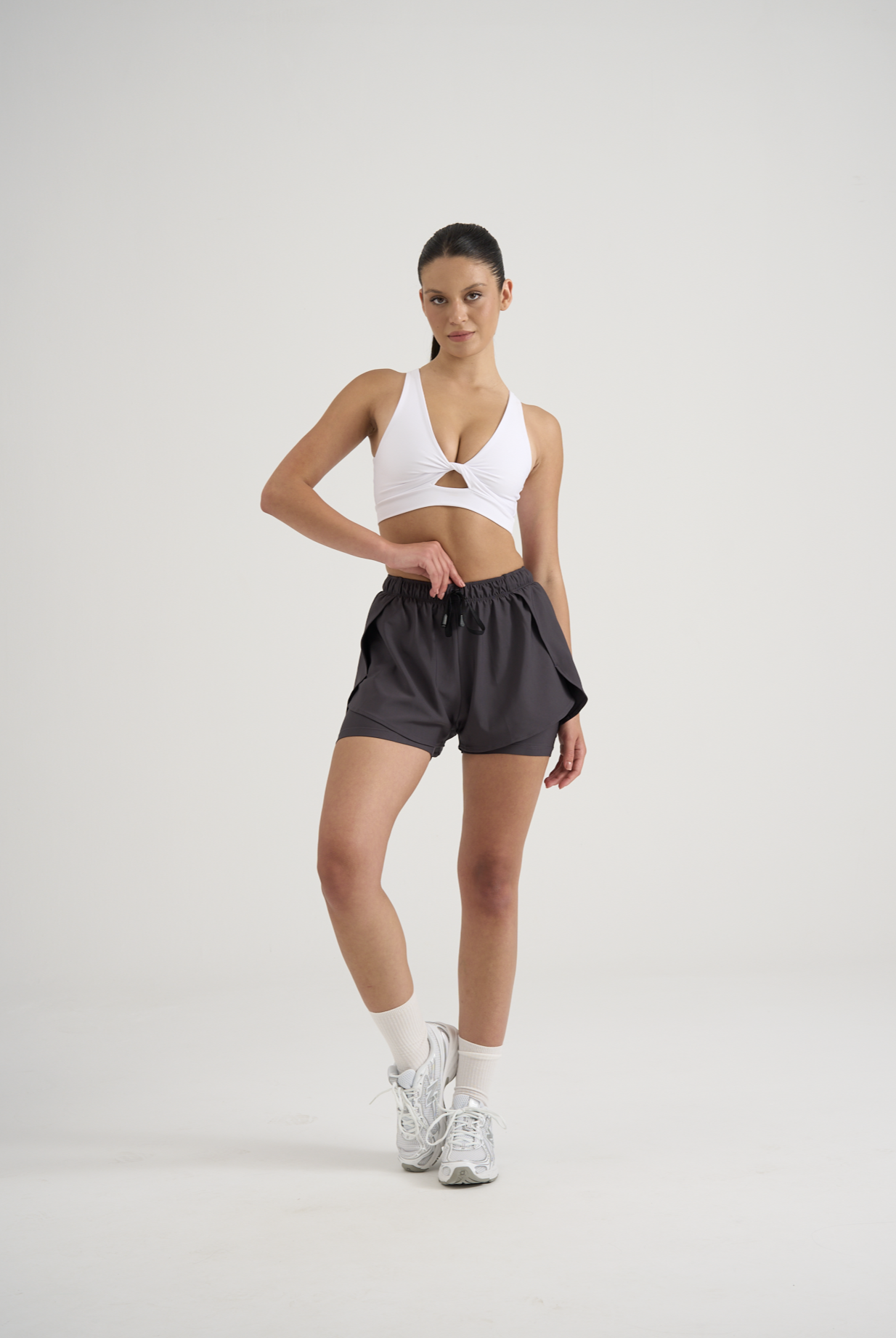 5044 Dual Layer Shorts Antrasit Color