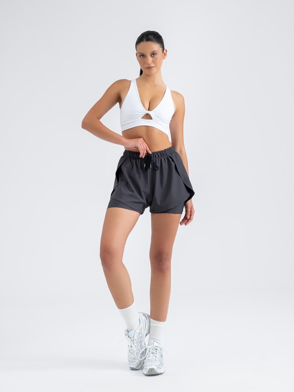 5044 Dual Layer Shorts Antrasit Color