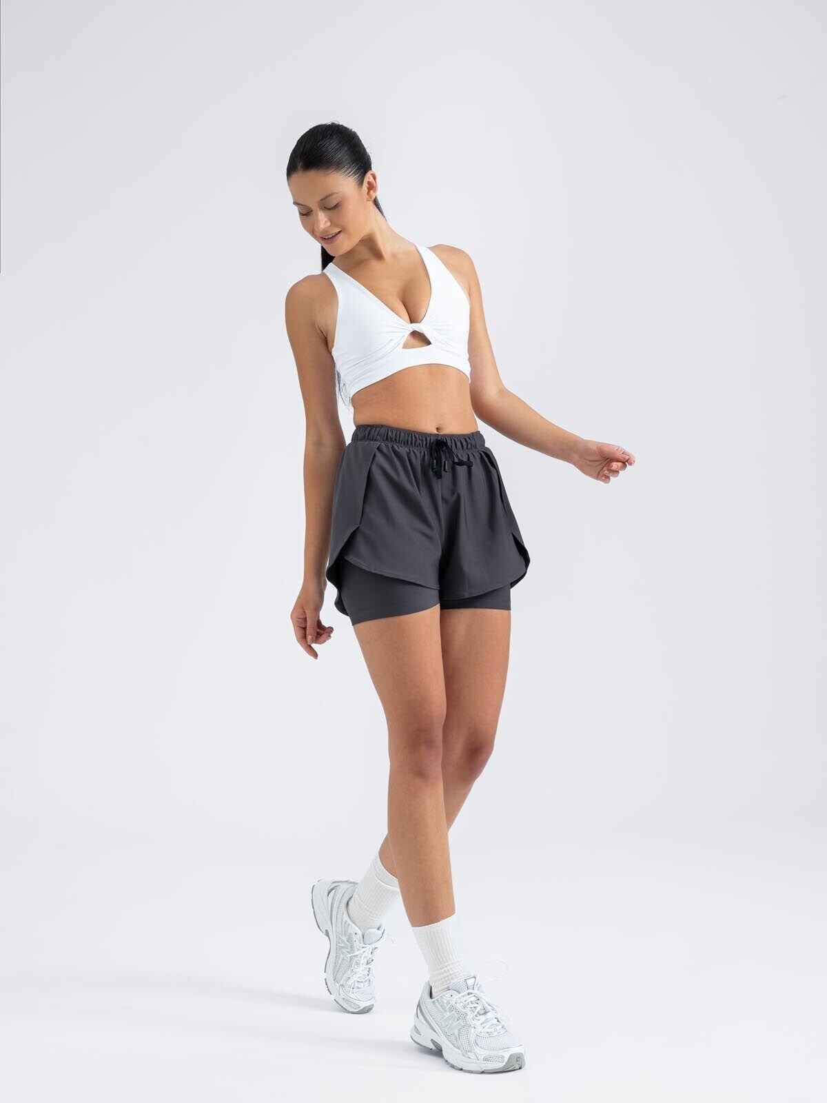 5044 Dual Layer Shorts Antrasit Color