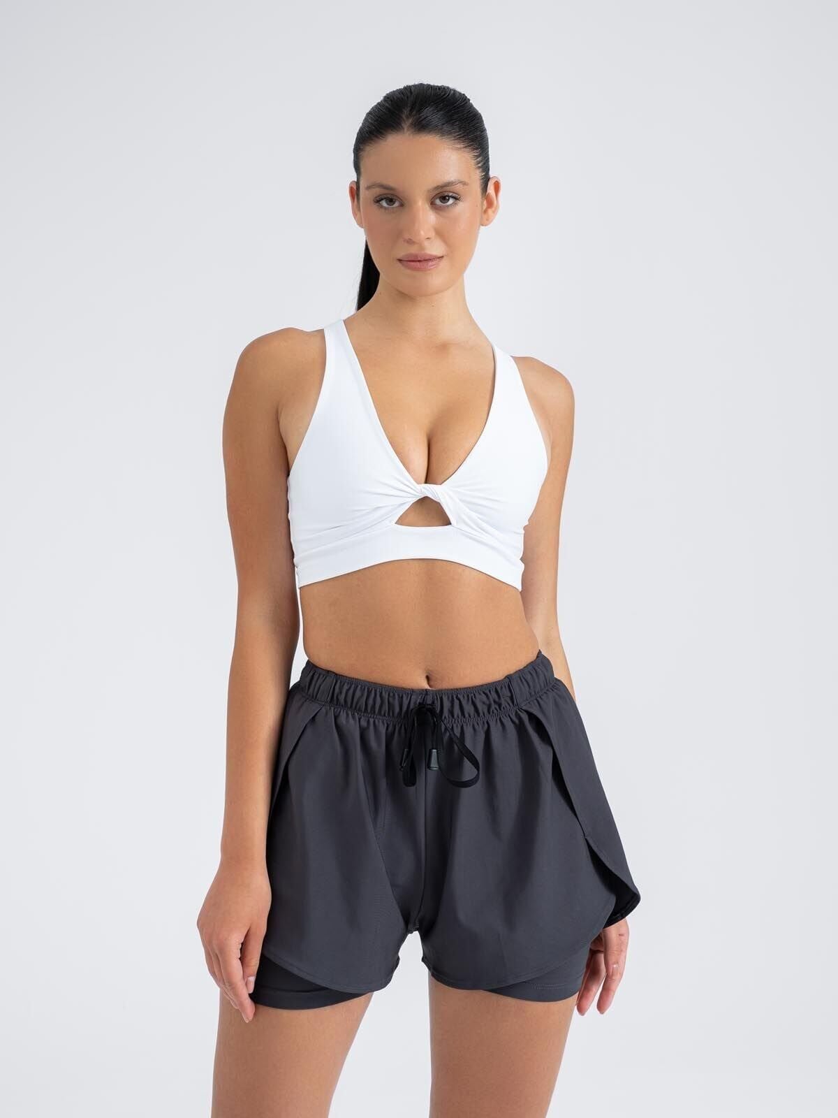 5044 Dual Layer Shorts Antrasit Color