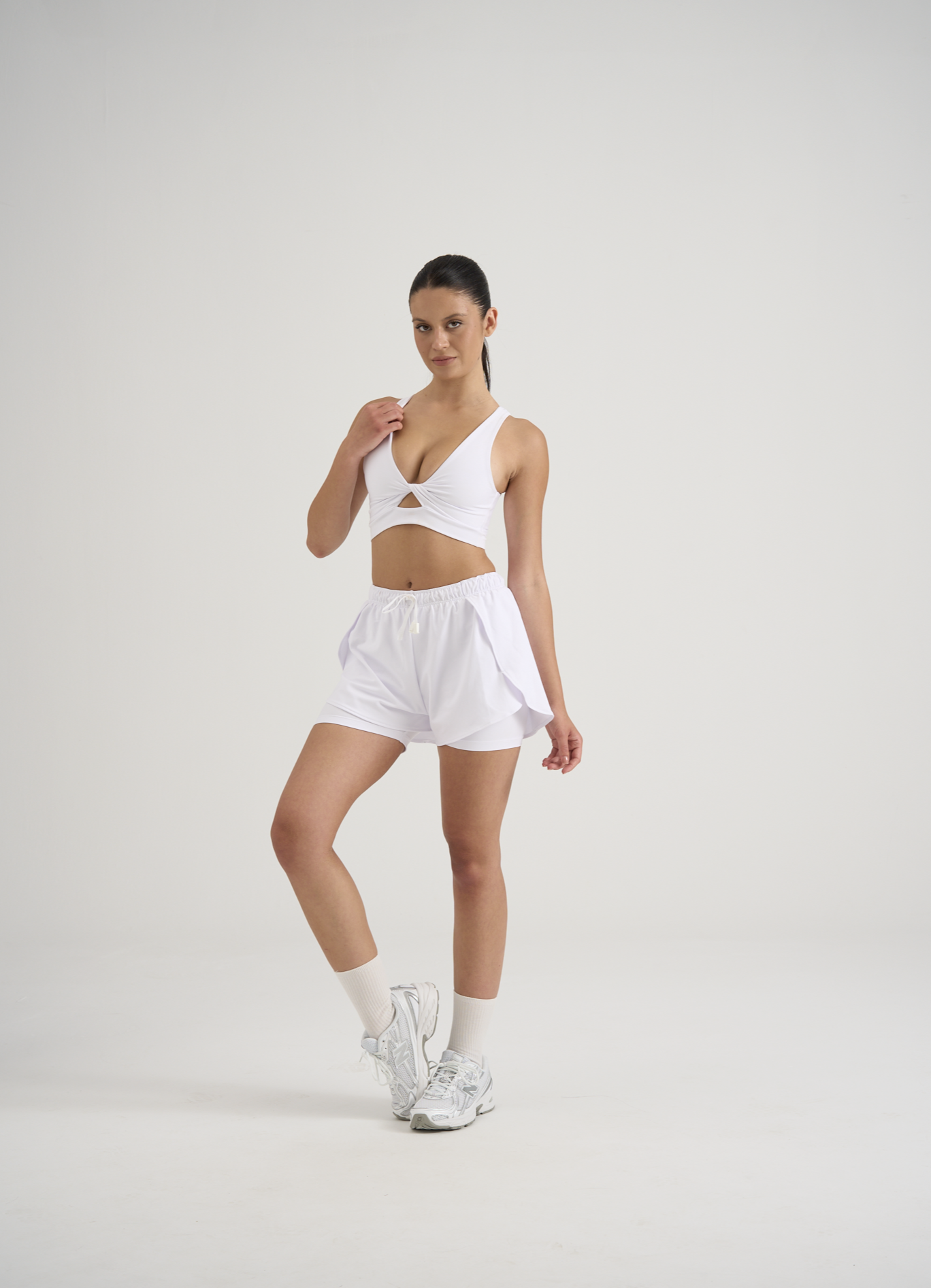 5043 Dual Layer Shorts White Color