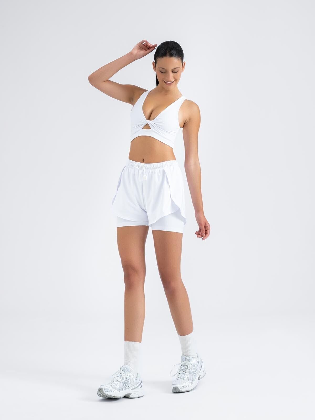 5043 Dual Layer Shorts White Color