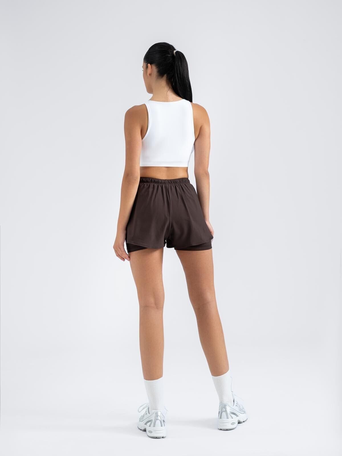 5042 Dual Layer Shorts Brown Color