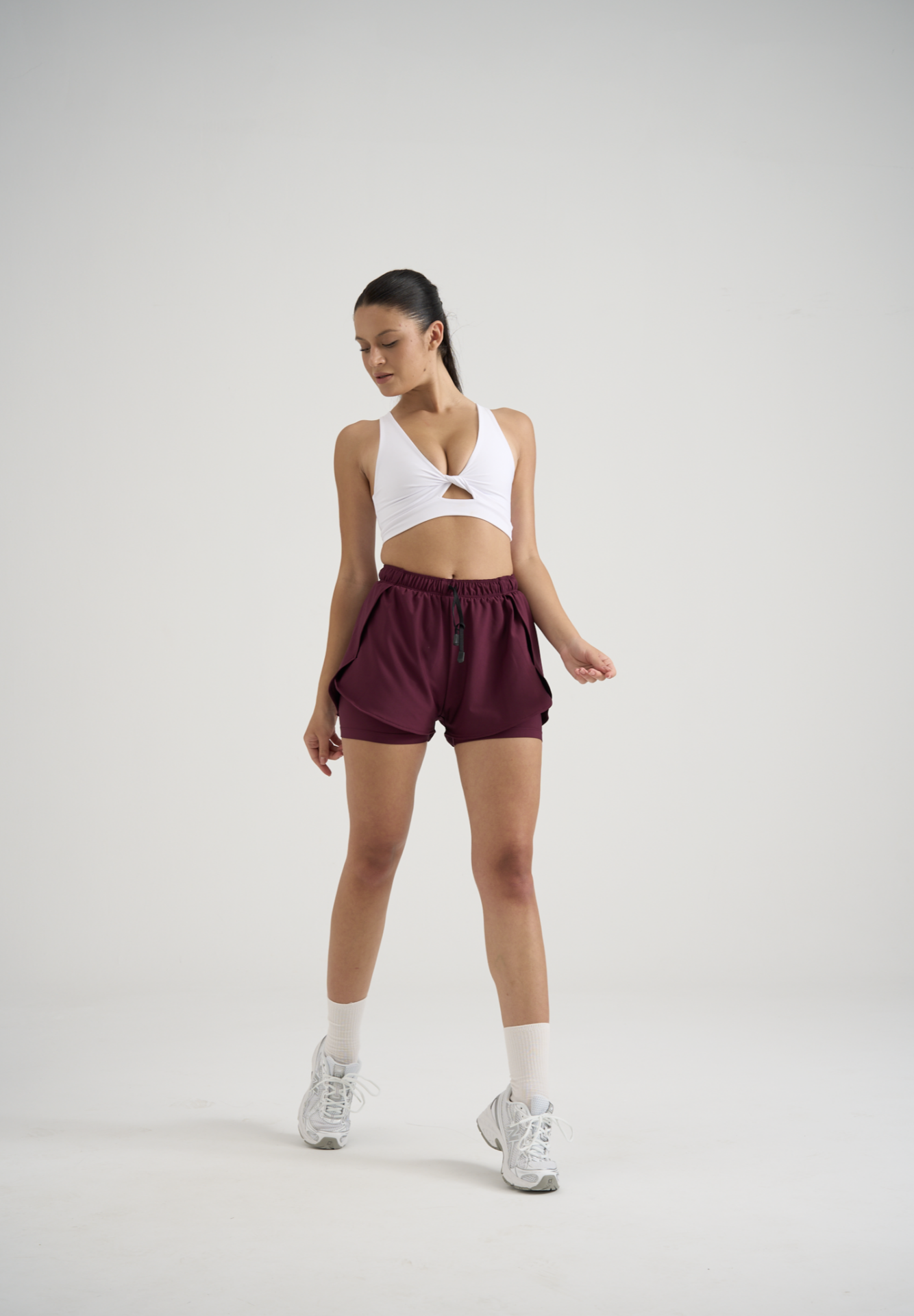 5041 Dual Layer Shorts Damson Color