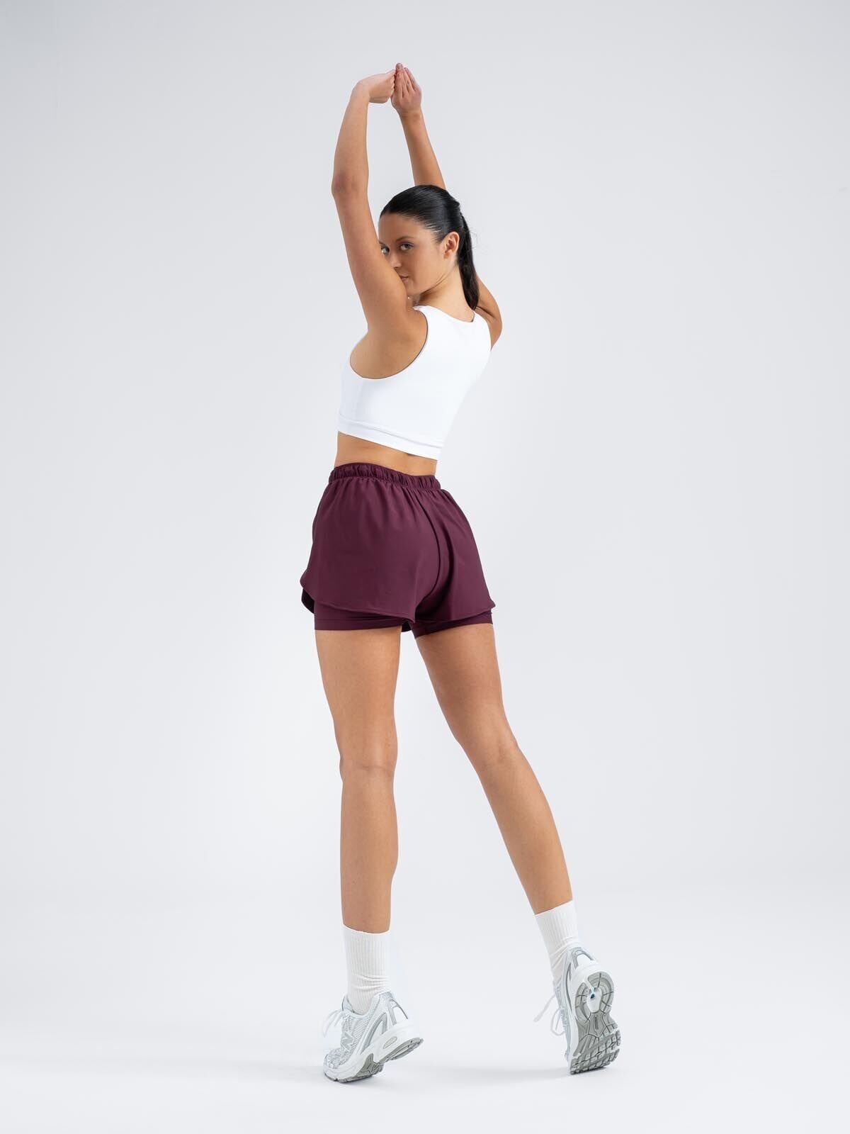 5041 Dual Layer Shorts Damson Color