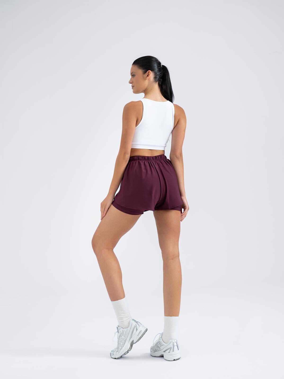 5041 Dual Layer Shorts Damson Color