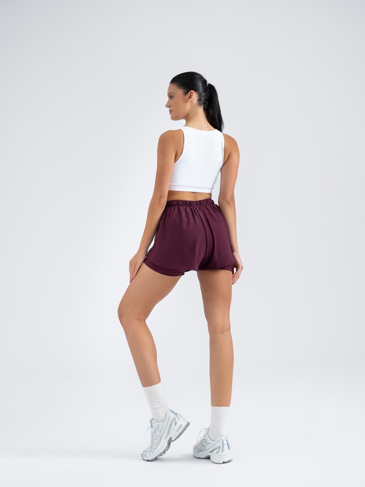 5041 Dual Layer Shorts Damson Color