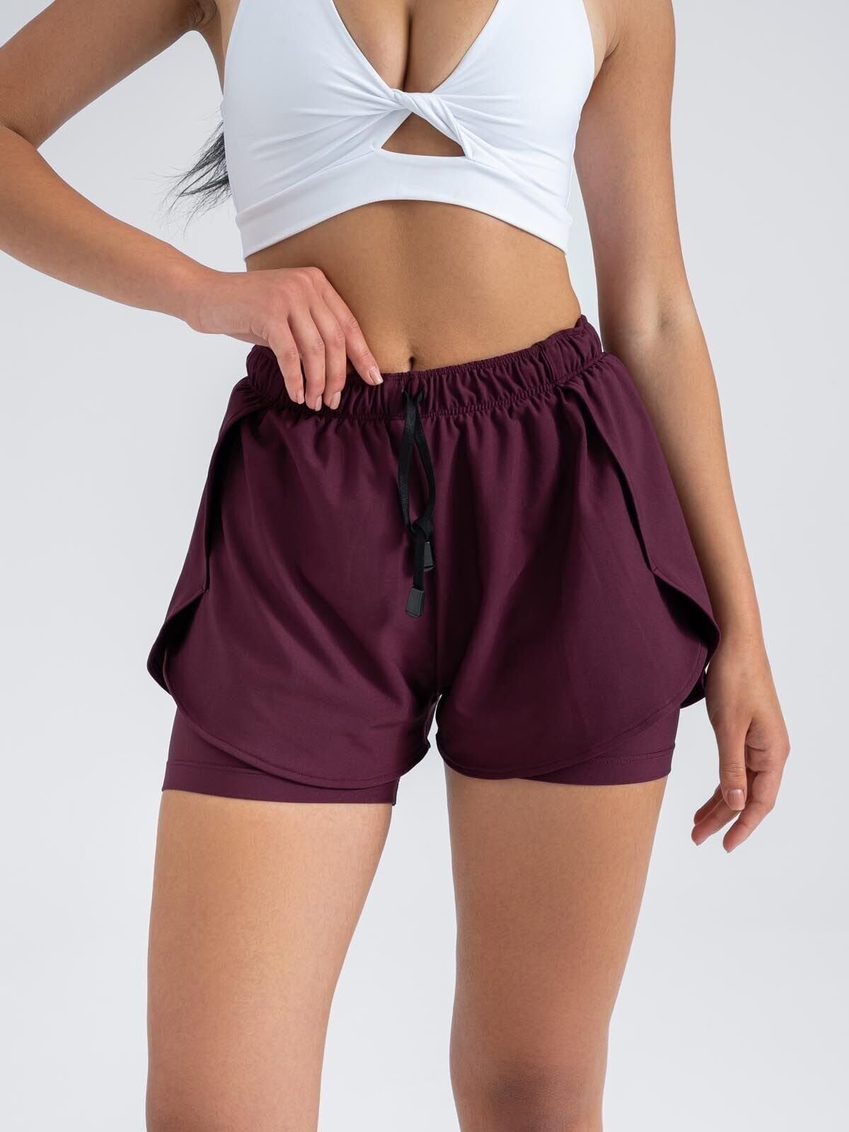 5041 Dual Layer Shorts Damson Color
