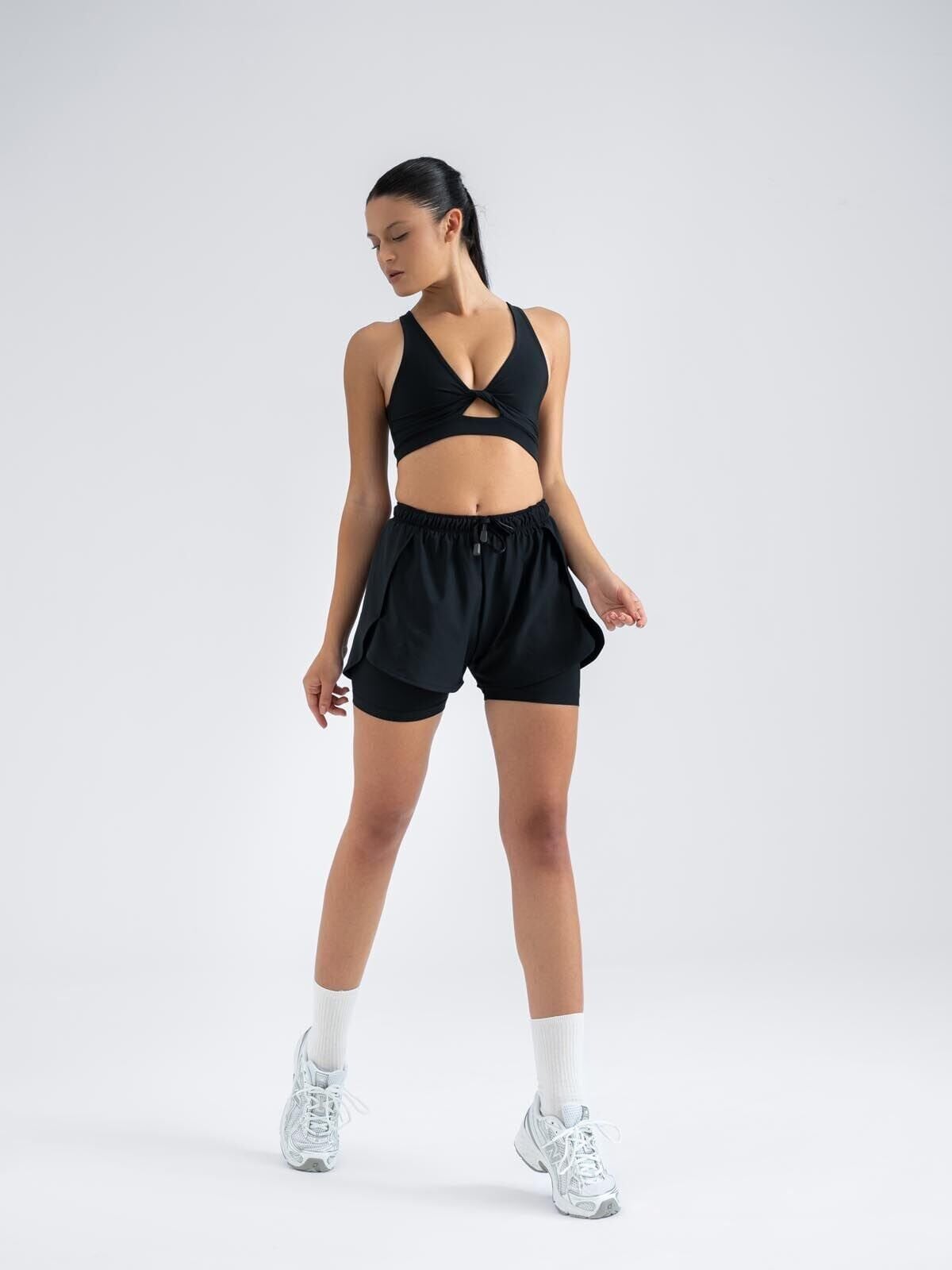 5040 Dual Layer Shorts Black Color