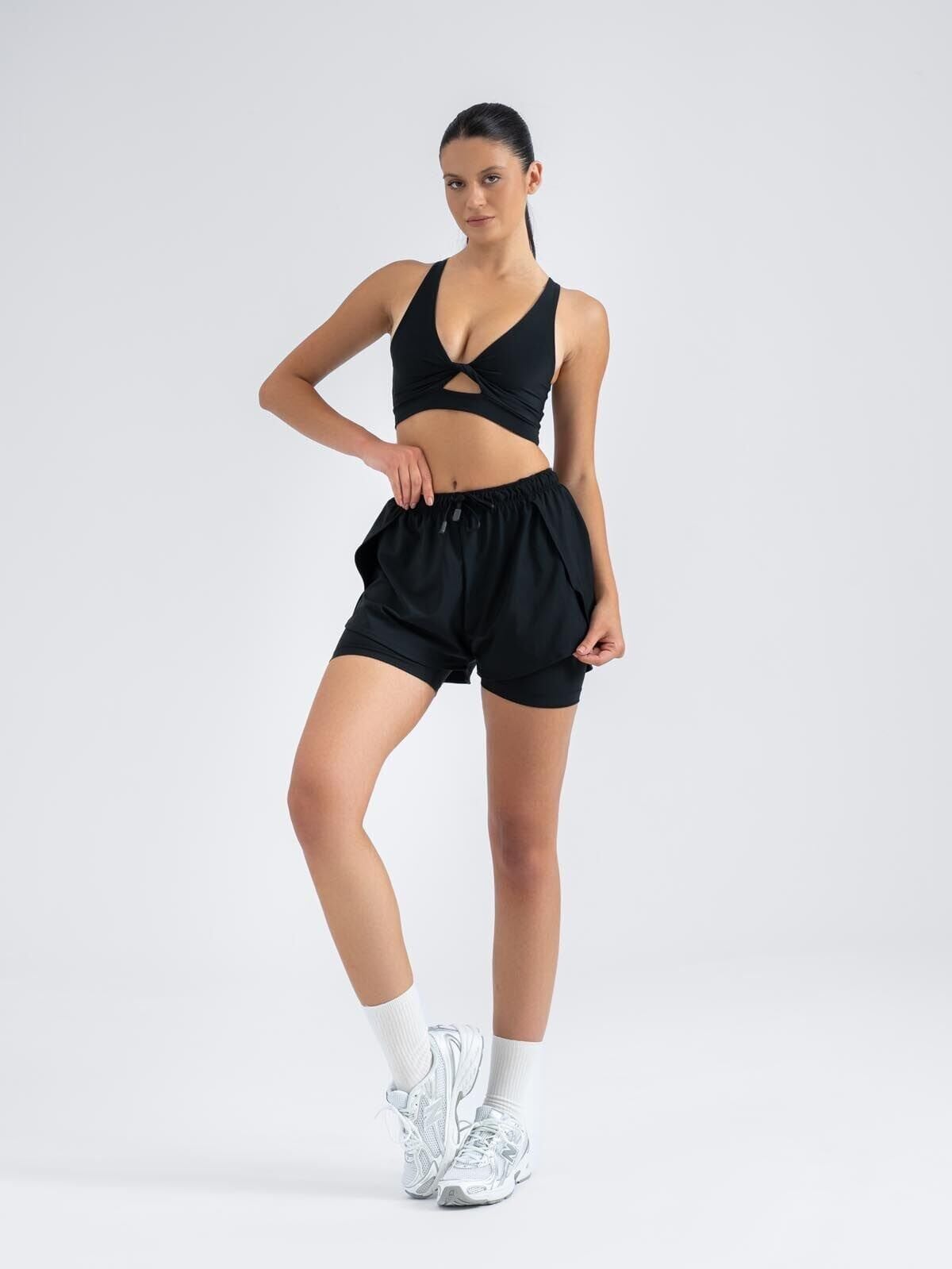5040 Dual Layer Shorts Black Color