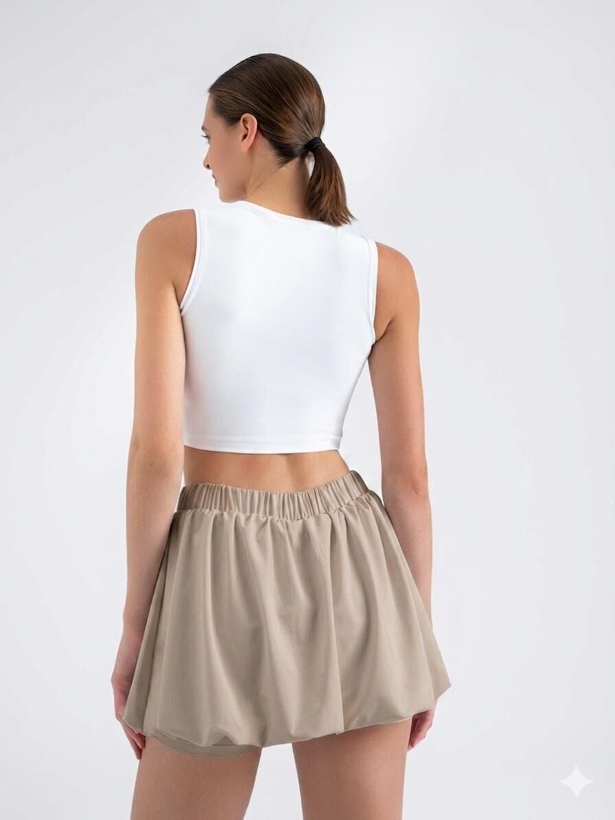 5105 Bubble Tennis Skirt Water Beige