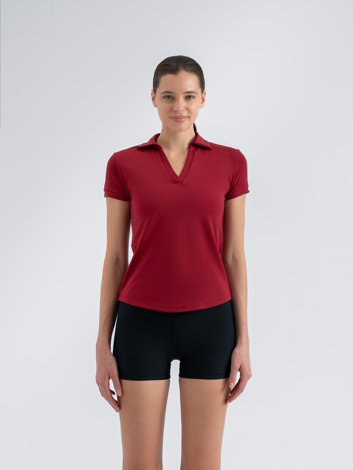 3806 V-Kneck Burgundy Color
