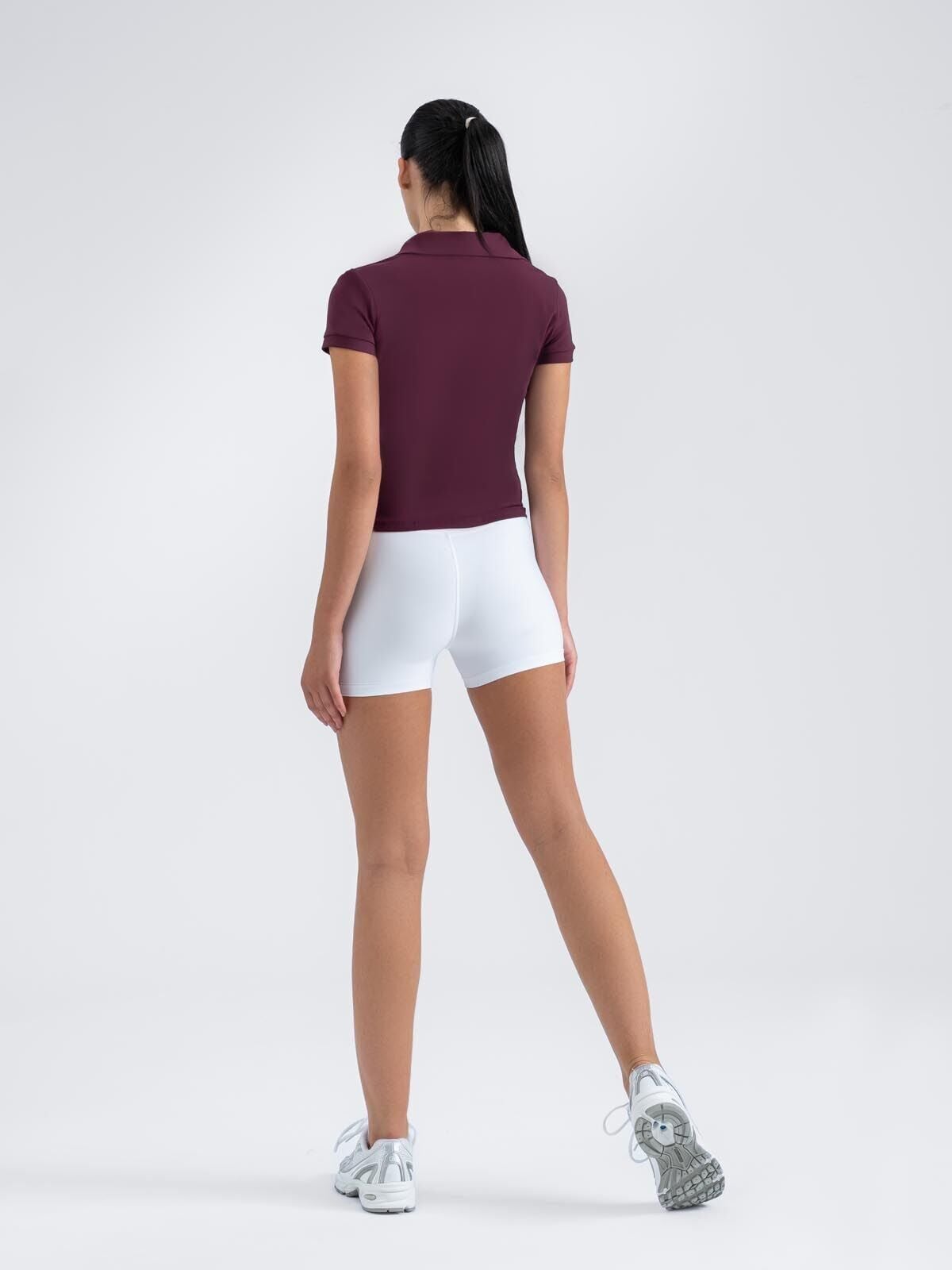 Ve Yaka Tshirt Mürdüm Renk 3803