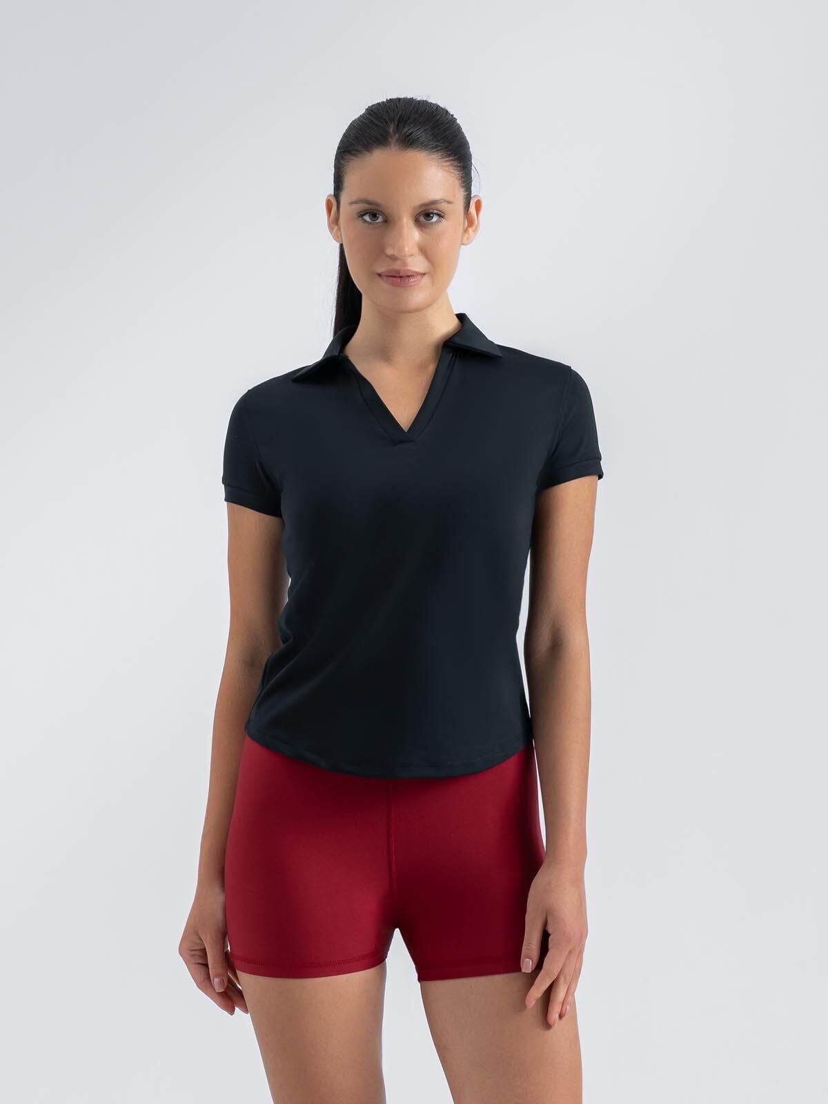 Ve Yaka Tshirt Siyah 3800
