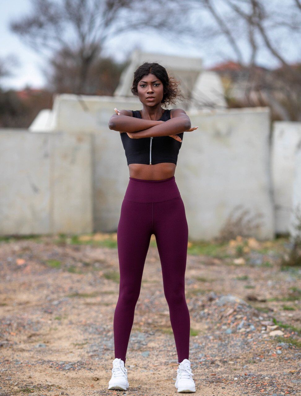 705 Decolette Leggings Damson Color