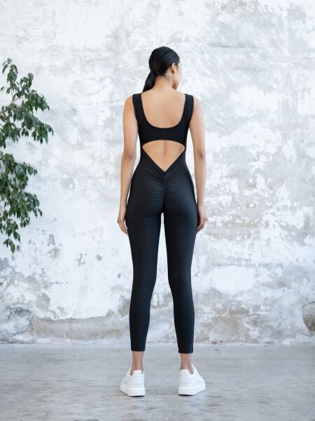 1400 Scrunch Butt Jumpsuit Black Color