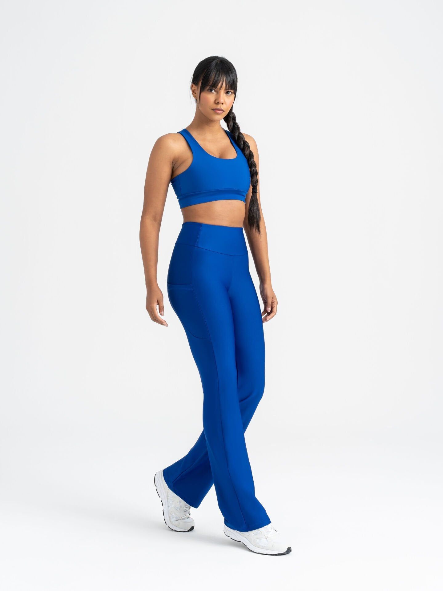 433 Pocket Tube Leg Leggings Blue Color