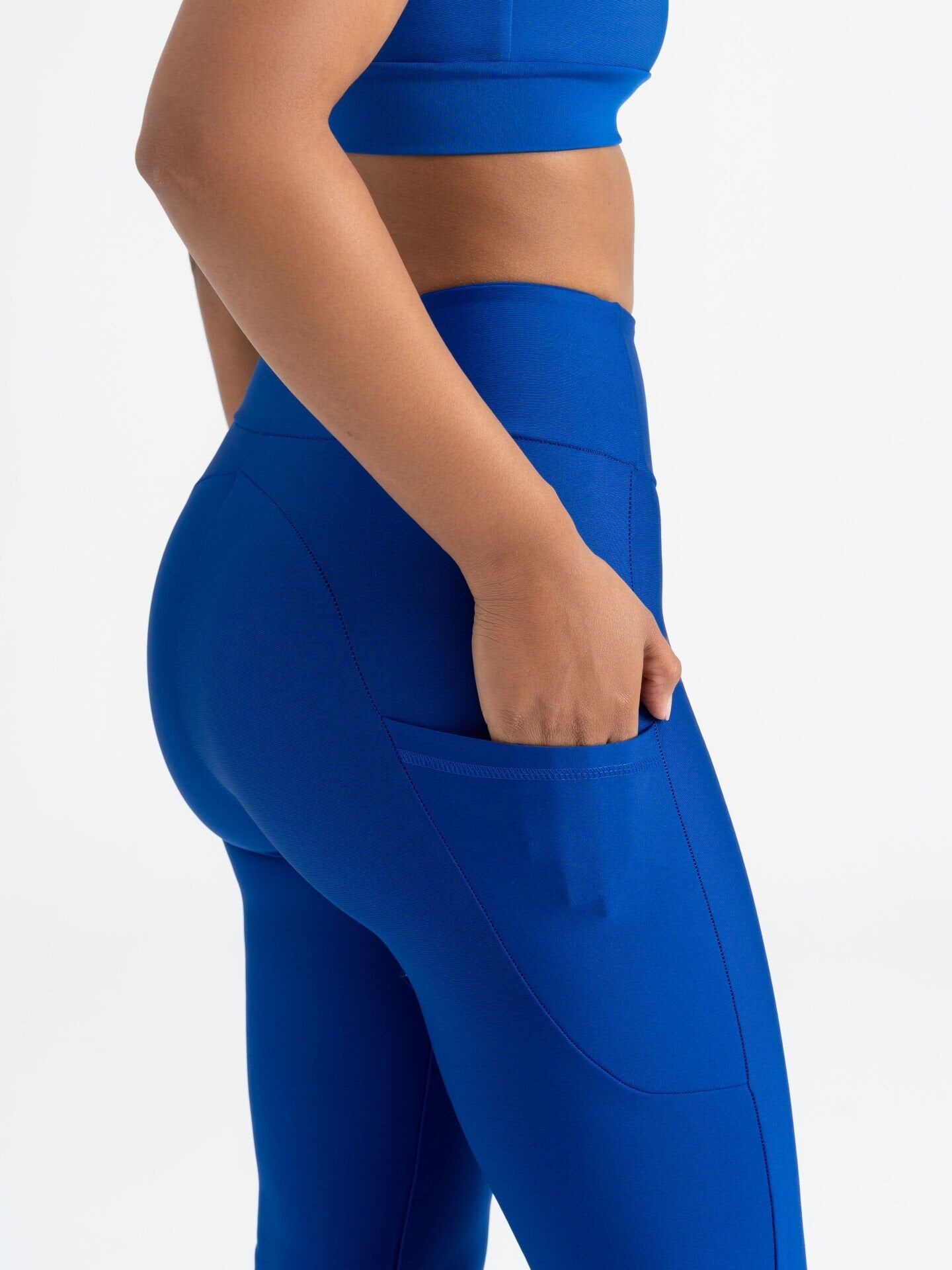433 Pocket Tube Leg Leggings Blue Color