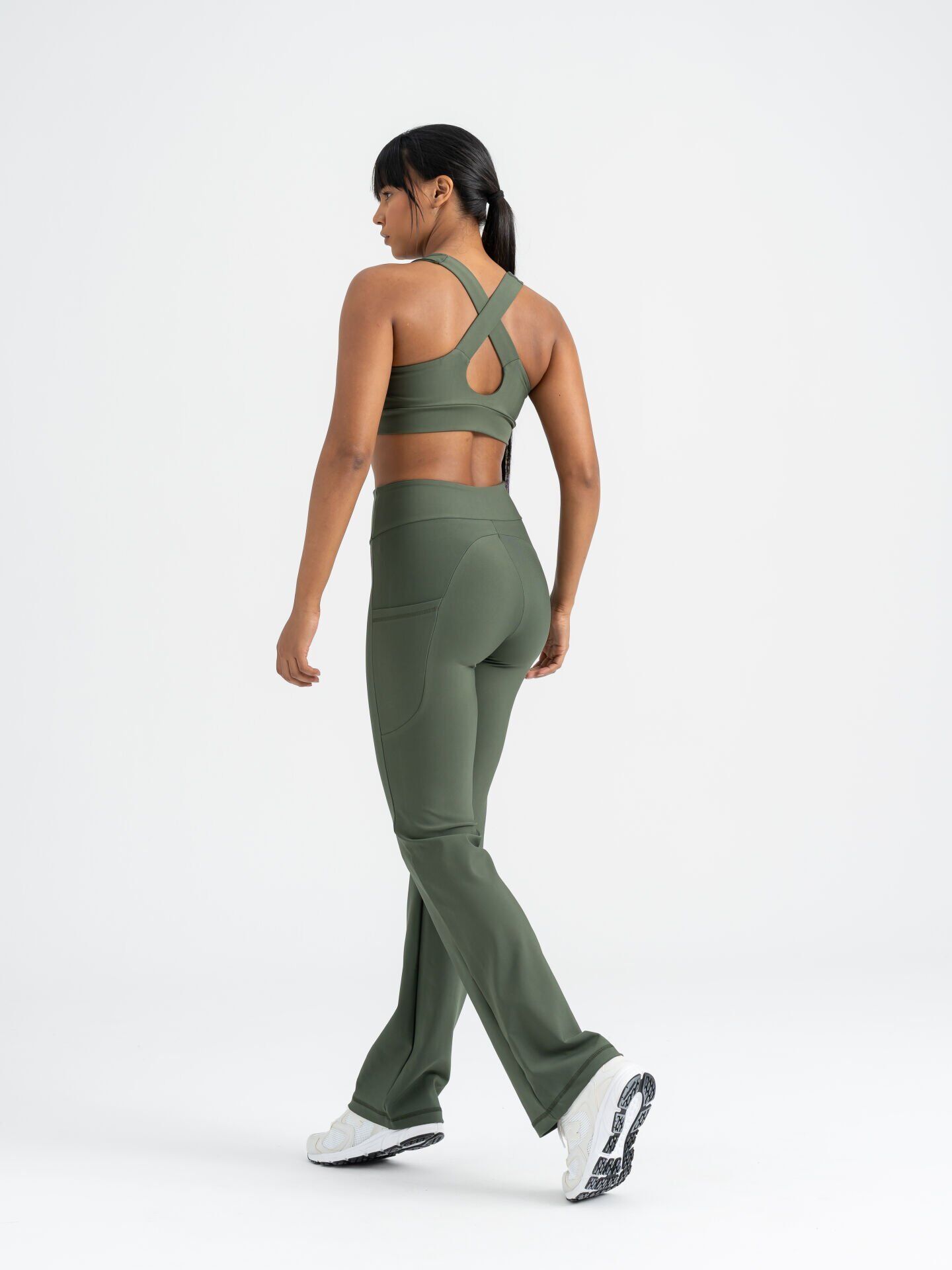 436 Pocket Tube Leg Leggings Khaki Color