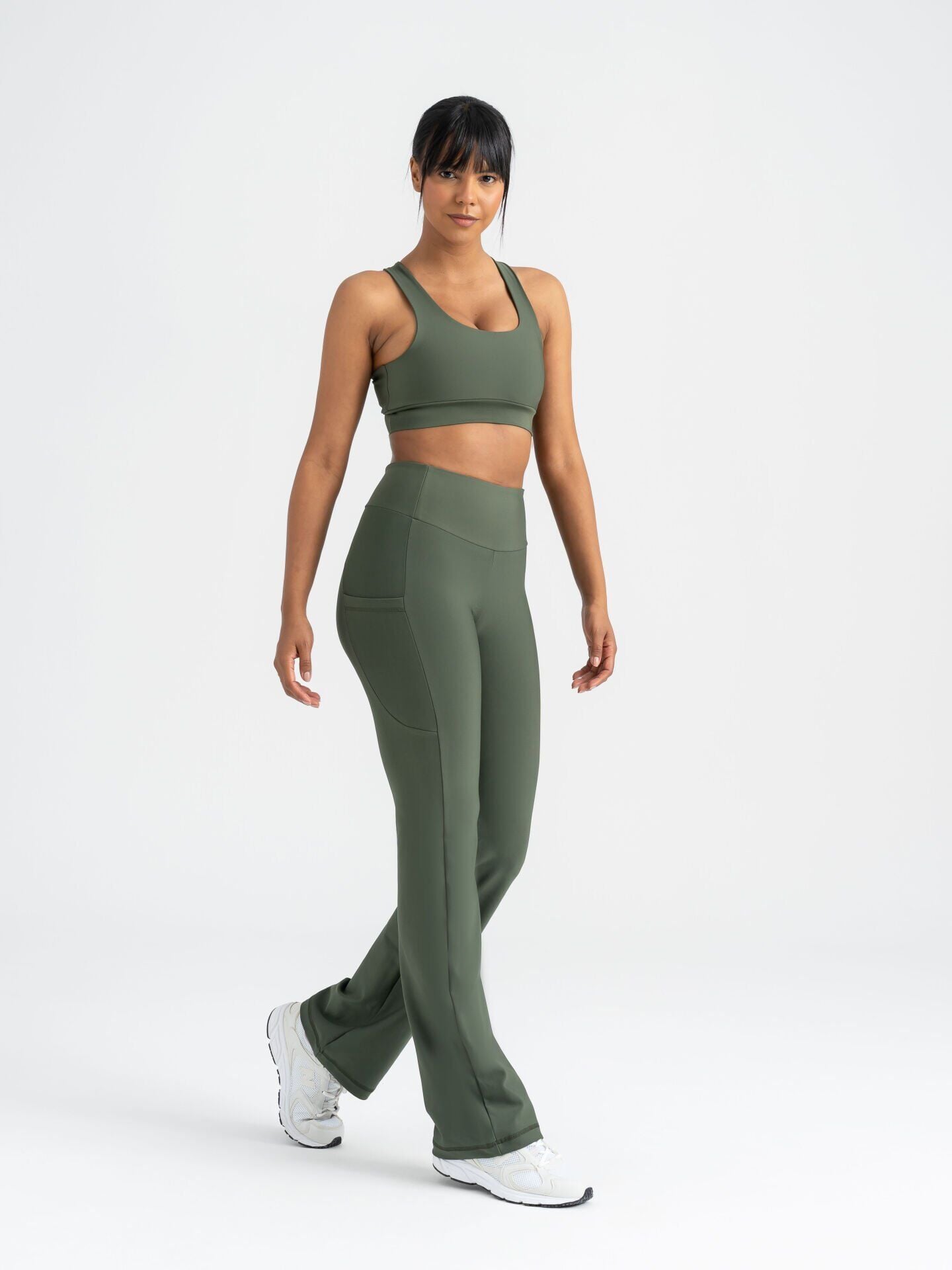 436 Pocket Tube Leg Leggings Khaki Color