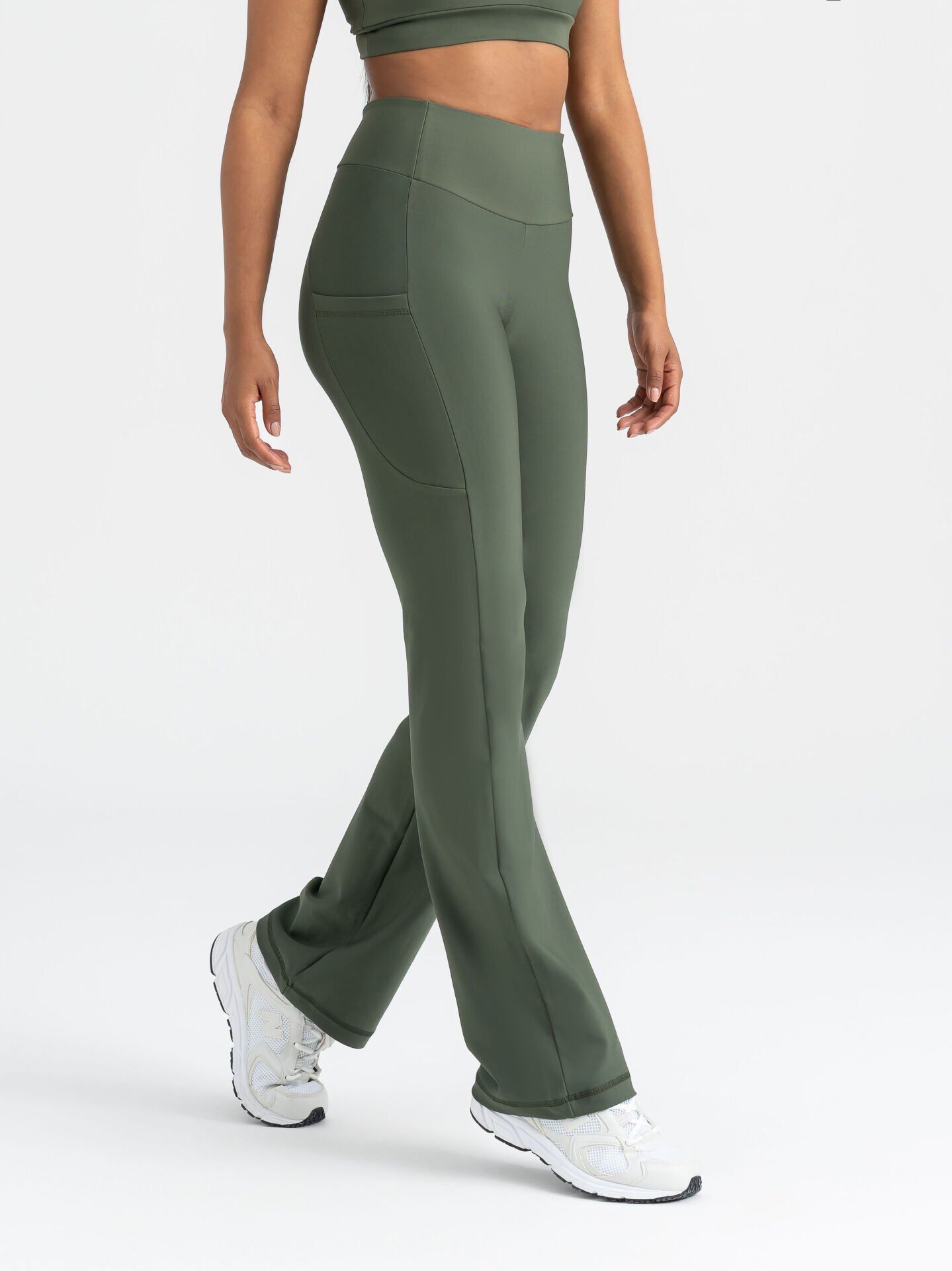 436 Pocket Tube Leg Leggings Khaki Color