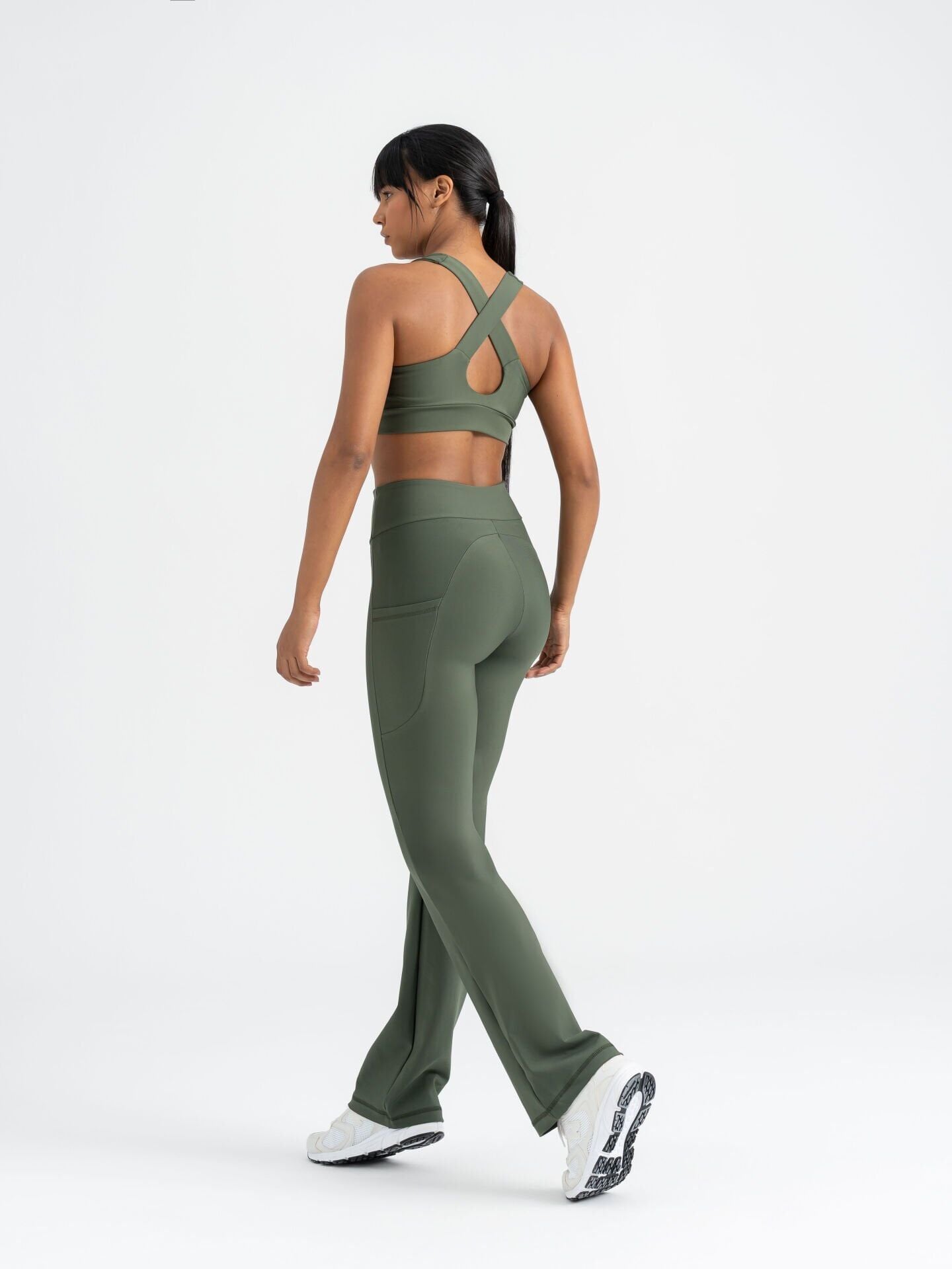 436 Pocket Tube Leg Leggings Khaki Color