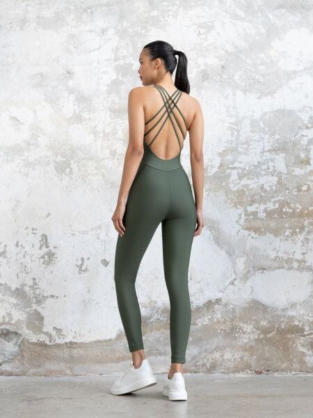 2203 3 Stripes Jumpsuit Khaki Color