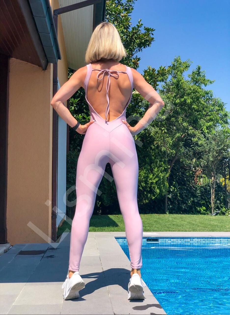 1606 Full Body Decolette Jumpsuit Rose