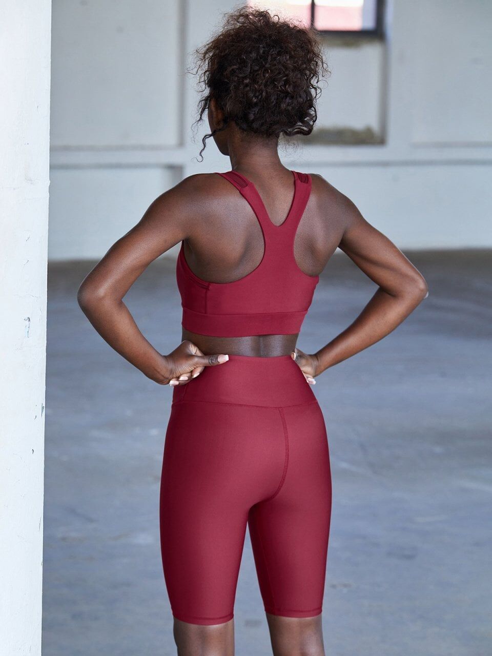 202 Tulle Detailed  Spor Bra Bordo Color