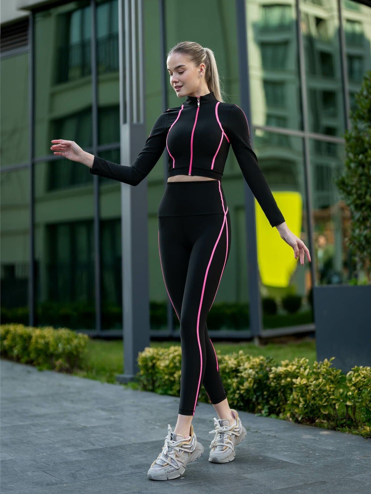 366 Menton Leggings Neon Pink Line