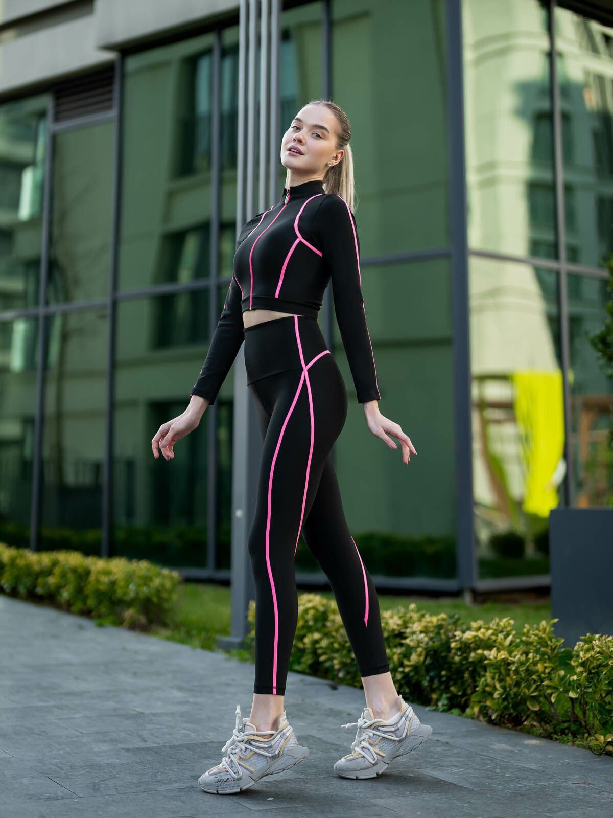 366 Menton Leggings Neon Pink Line