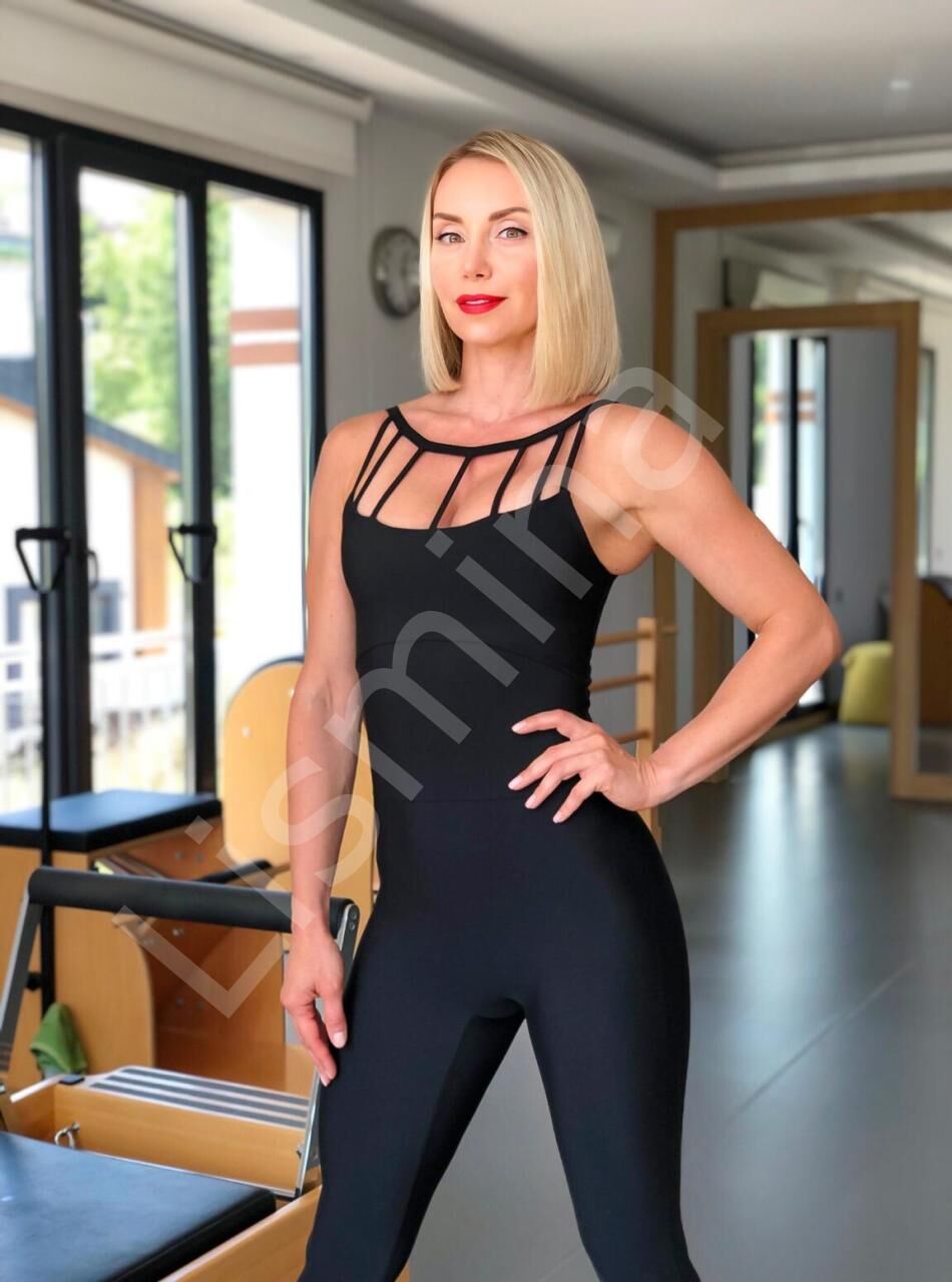 2700 Front Side Detailed Jumsuit Black Color