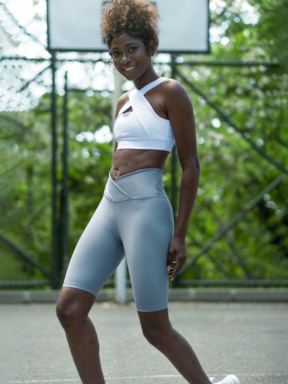 6029 We Waist Biker Leggings Water Blue