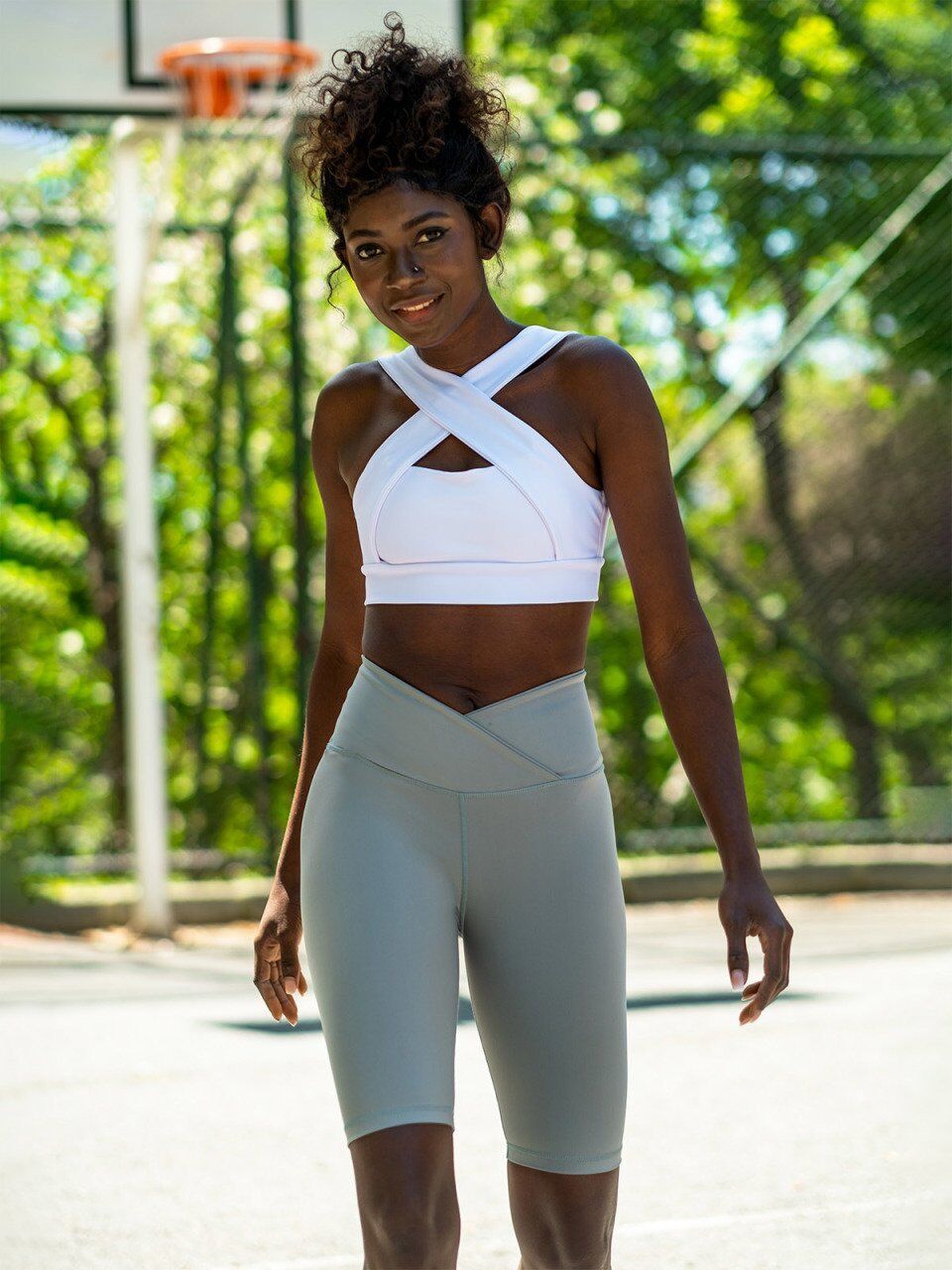 6030 We Waist Biker Leggings Water Green