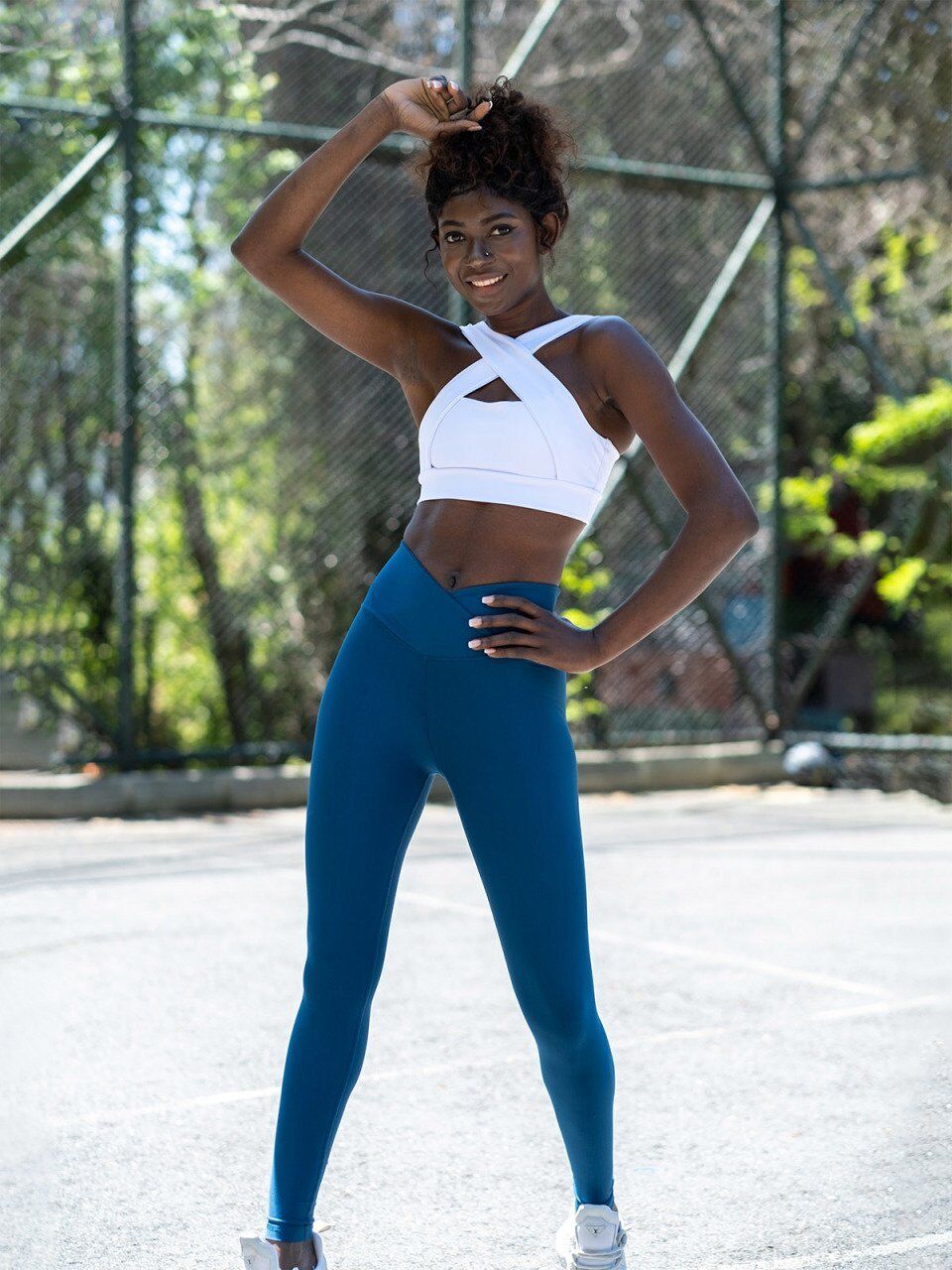 1096 We Waist Leggings Petrulium Blue