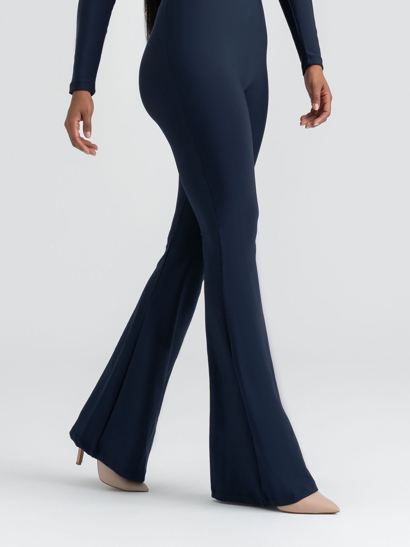 3105 Spanish Scrunch Butt Jumpsuit Long Sleeve Navy Blue