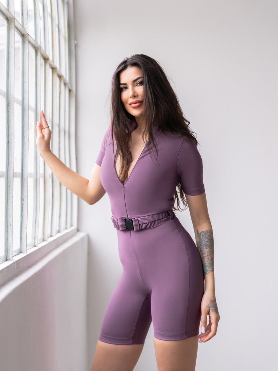 2346 Short Jumpsuit Meganta Color