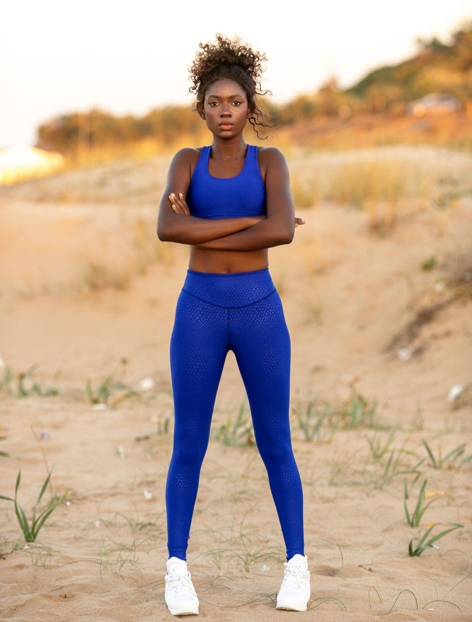 936 Leather Look Leggings Blue