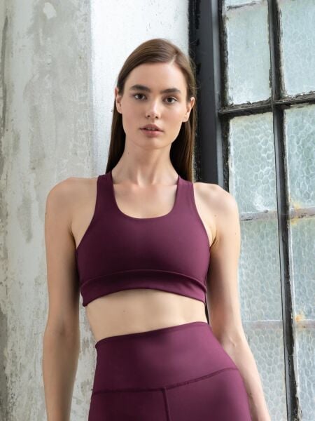 248 Single Crossed Spor Bra Damson Color