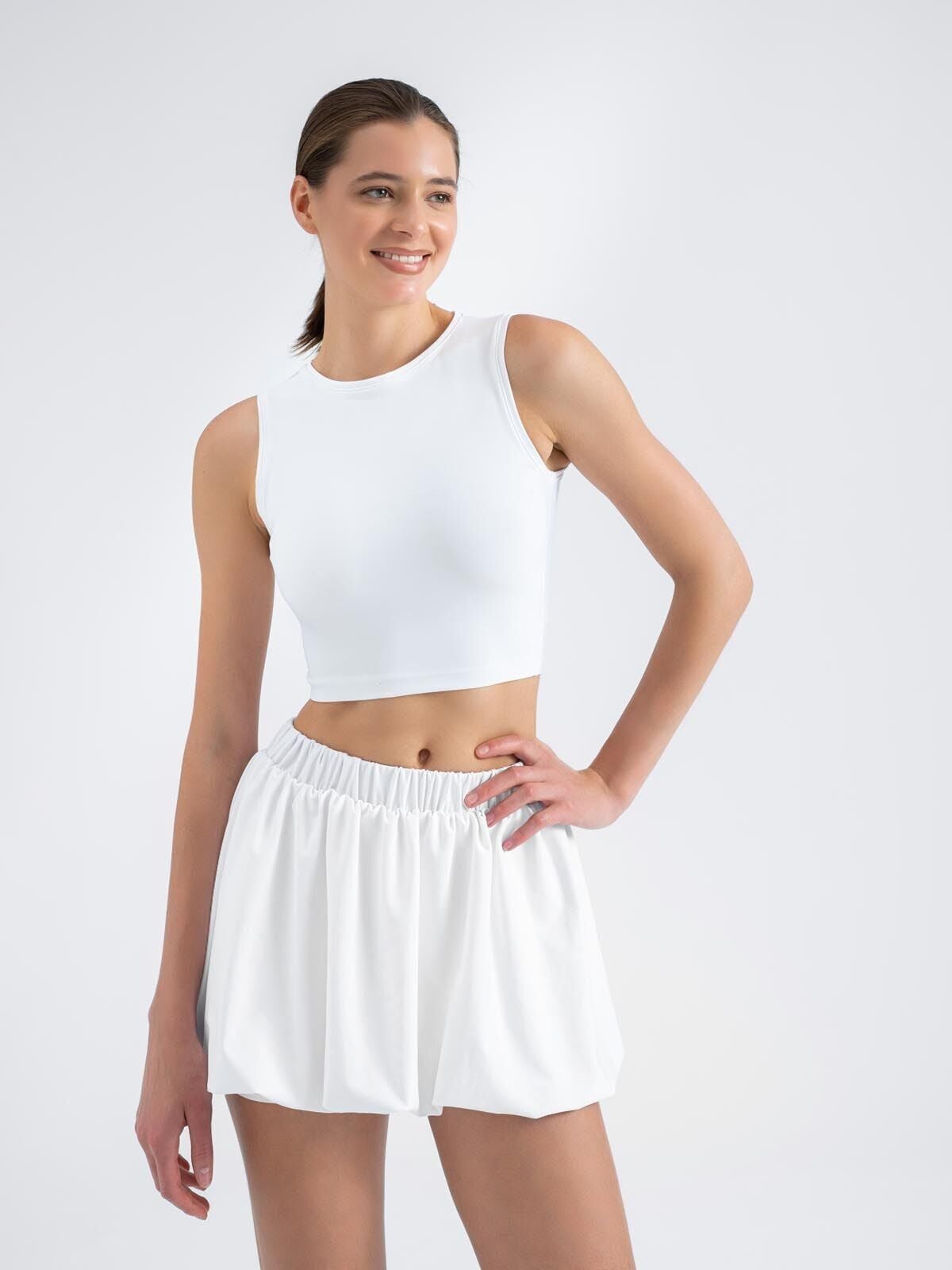 5102 Bumble Tenis-Padel Skirt White Color